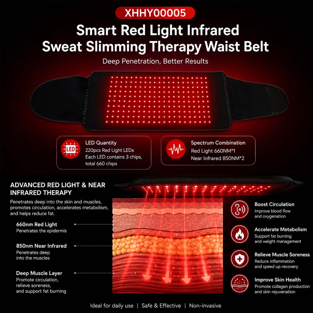 Red light therapy+Near-infrared light therapy+Thermal therapy.