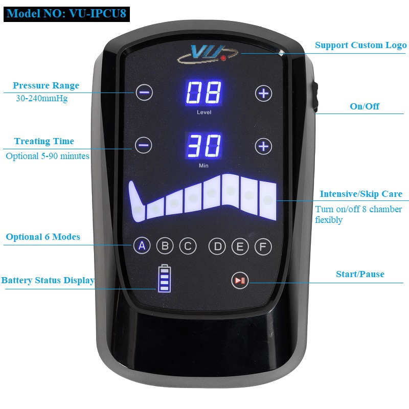 VU-IPCU8 Rechargeable Compression Therapy Pants for Lower-Body Massage and Recovery