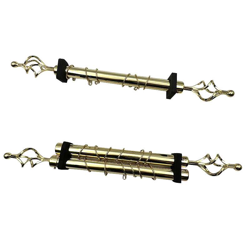 Wejoy Furniture Accessories 1-2 Meter Length Single Double Pole Electroplated Gold Roman Pole Curtain Rod