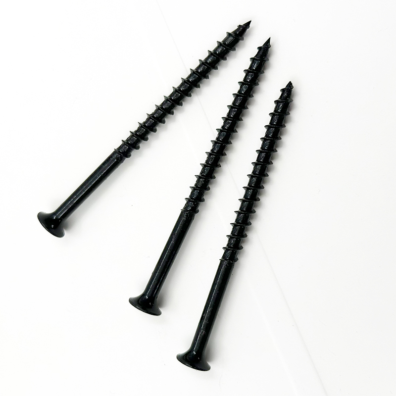 Đinh vít tự khoan cứng màu đen Wejoy M10 x 75 mm, đầu dẹt chìm, đầu lục giác, làm từ thép carbon, ren thô, dùng để lắp ráp đồ nội thất chịu lực cao và cố định vào bê tông