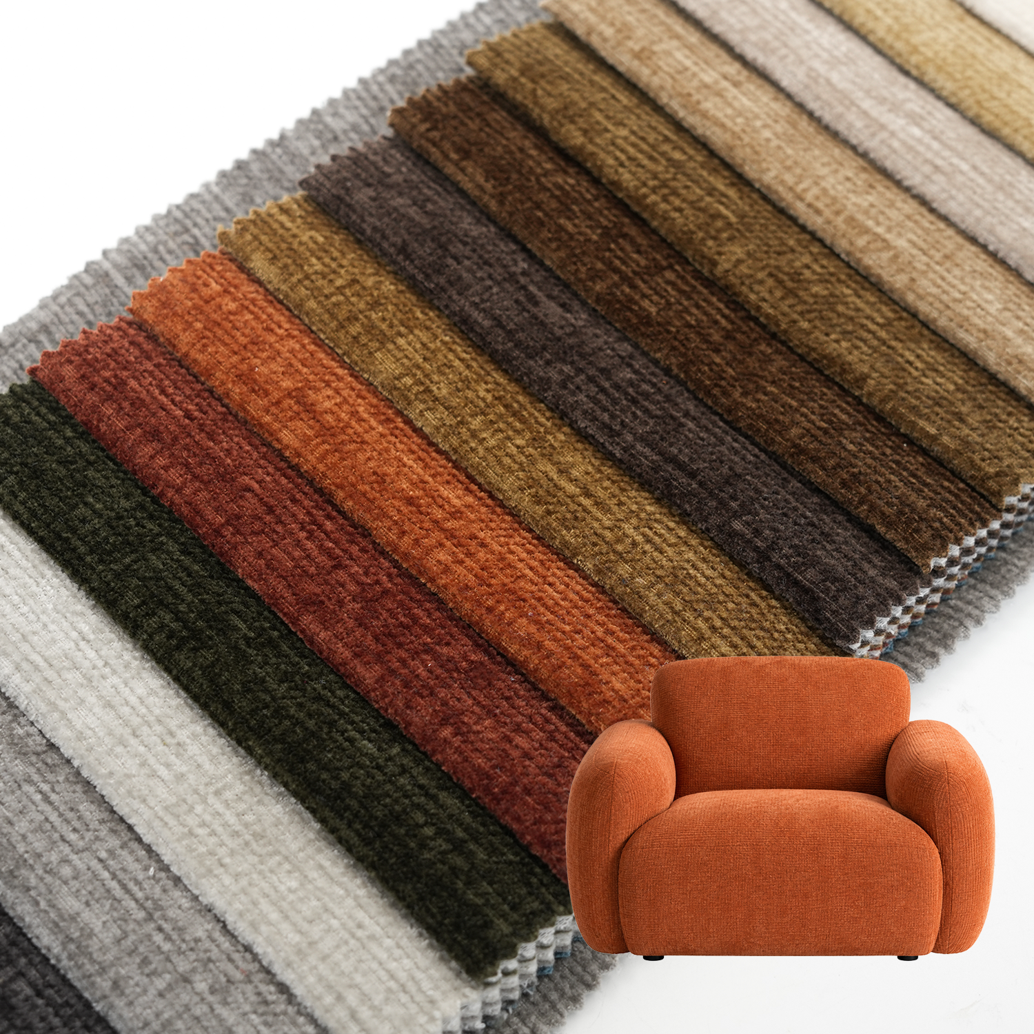 Wejoy 460gsm 100% Poliastar Chenille Velvet Upholstery Fabric do Shofa Móbilíochta | Taisce Throm-dhéanta Leagtha le 120gsm Composite Backing 147cm | Ceannach i mBádóga, OEM