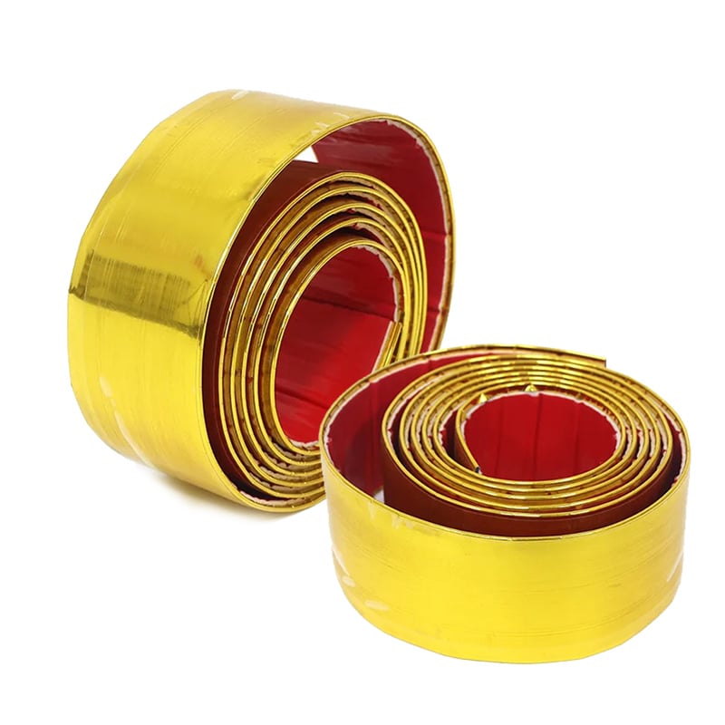 Wejoy, un rotolo da 10 cm in PVC dorato, striscia decorativa con colla trasparente