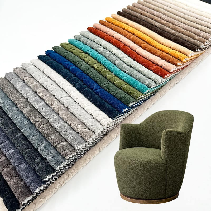 Wejoy Brun Serie Trikkede Jacquardstoffer Chenille Sofastoffer til Vinter Møbelbeklædning