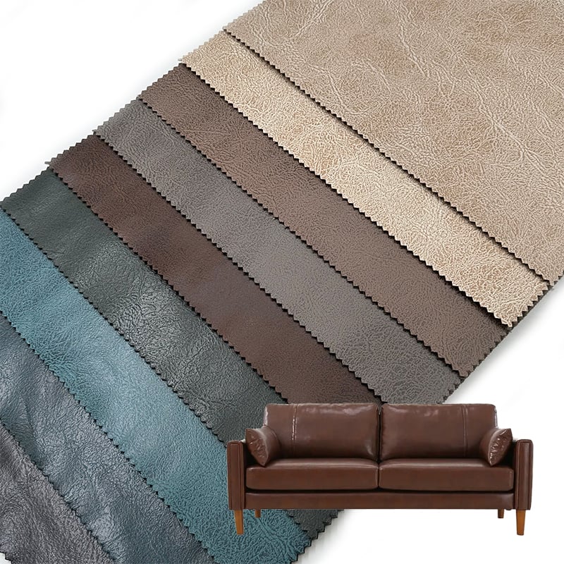 Wejoy engros 250 g/m² polyester-PU-læderstof til sofa-polstring