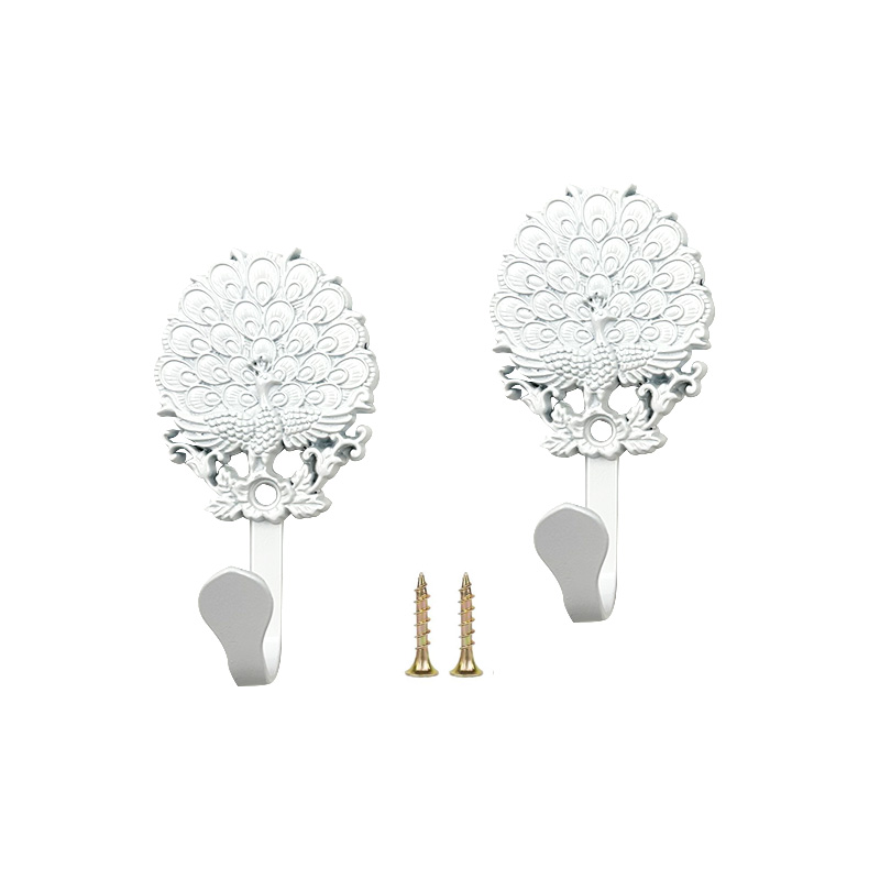 Wejoy Peacock Wall Hook Zinc Alloy Suspension Type Hook for Curtain Coat Hat Towel Decorative Plating Finish