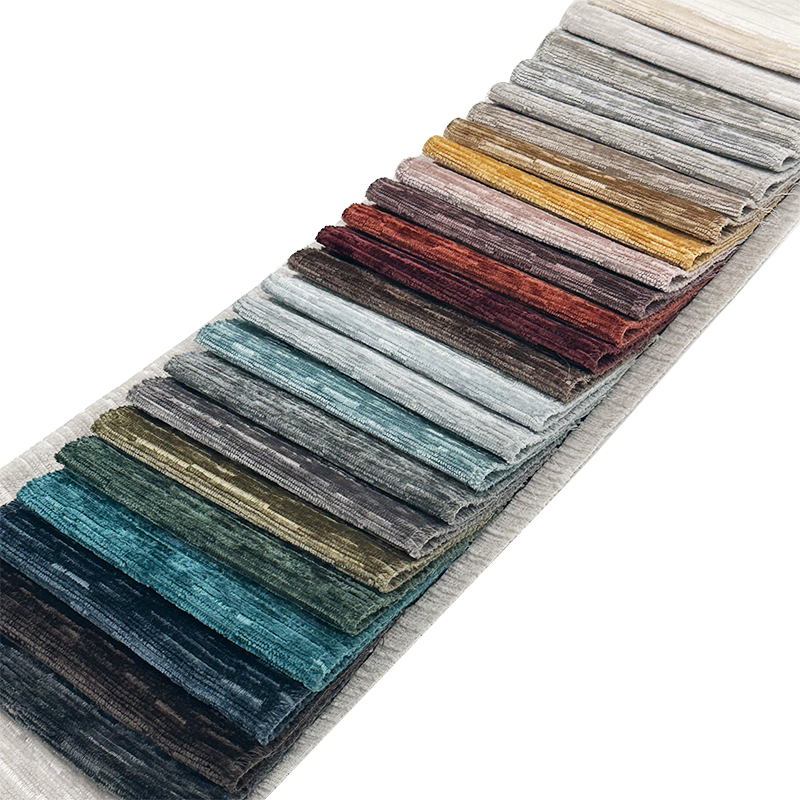Wejoy Slidstærkt Polyester Finstribet Crisperding Chenille Stof til Beklædning