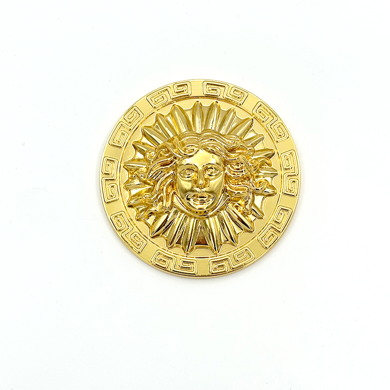 Wejoy ゴールデンメデューサ彫刻レリーフヘッドディスク ラグジュアリー金属製家具ハンドル・ノブ、ブラス製キャビネットプル・引き出しノブ、ヴィンテージ風ハードウェア ゴールドハンドル（ドレッサー用）