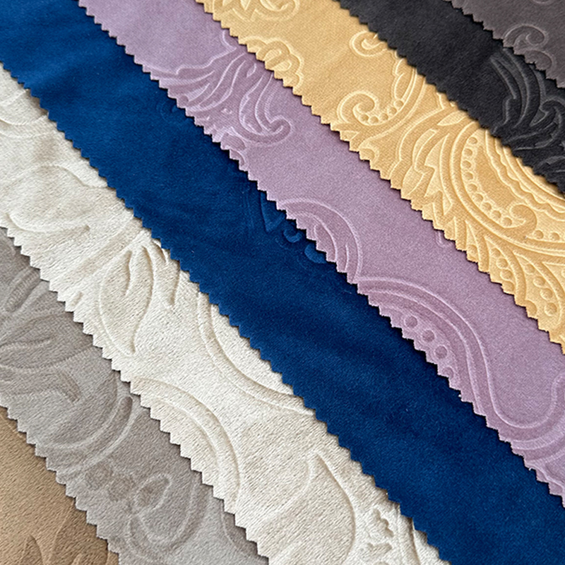 ウェイジョイ製 230gsm 100％ポリエステル レリーフ加工ベルベット生地｜家具張り・ソファ・クッションカバー・インテリア装飾用｜装飾的パターン入り・柔らかくふわふわした高耐久素材（メートル売り）