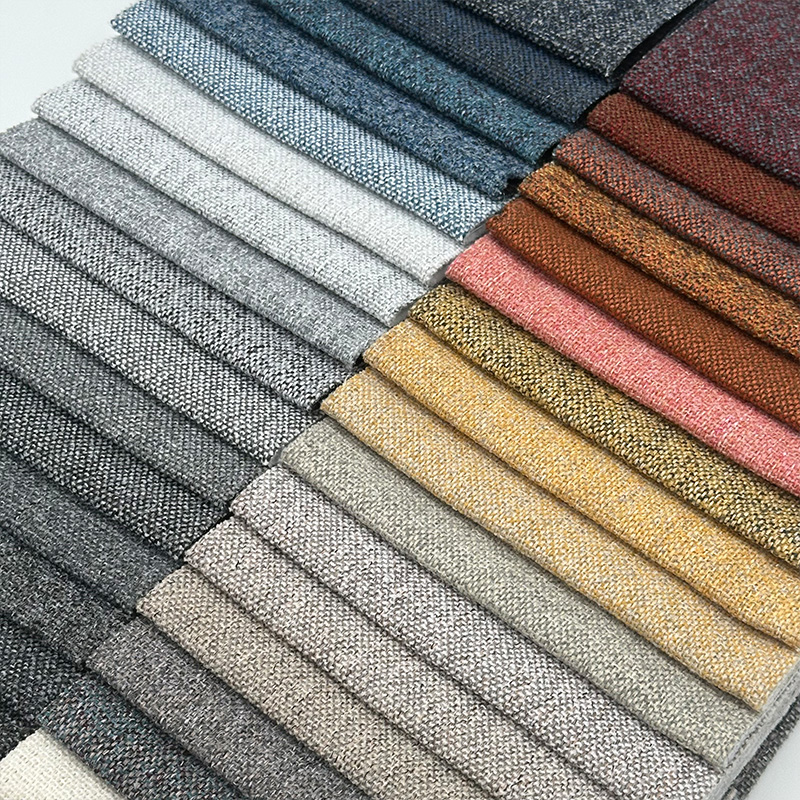 Νέο Wejoy 290gsm νήμα βαμμένο 100% πολυεστέρας ύφασμα λινού για καρέκλα καναπέ