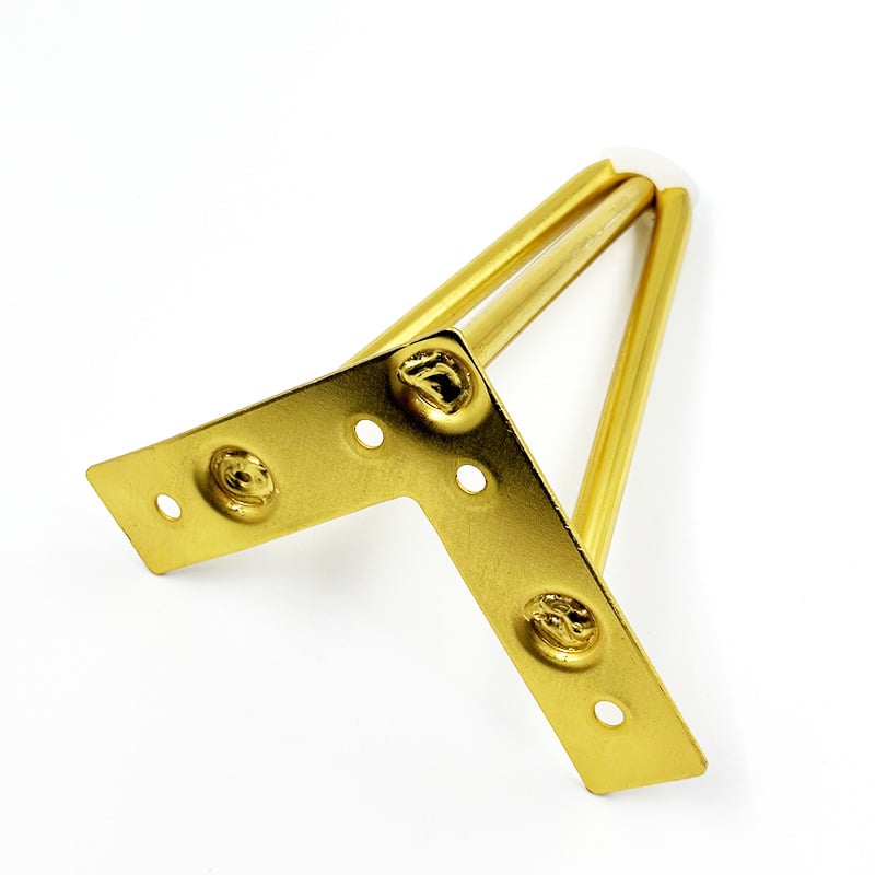 Wejoy Modern New Style Golden Furniture Table Cabinet Foot Sofa Metal Gold Leg Triangle Feet for Best Selling Decorative Chair Legs