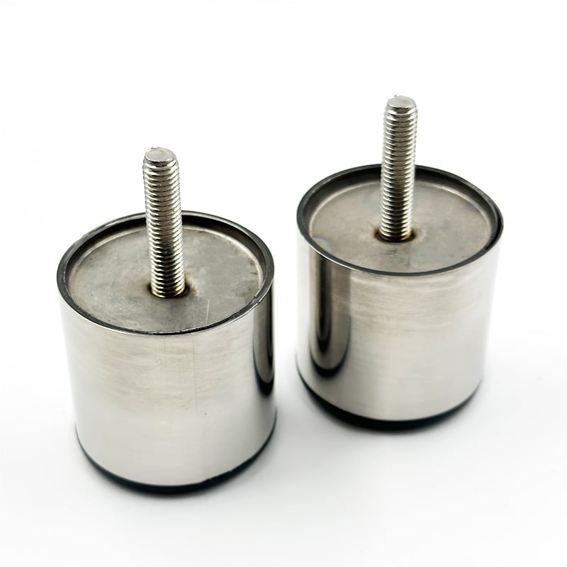 Wejoy Hardware Circular Straight Tube Chrome Tube Legs Bottom Black Rubber Support Feet Sofa Legs