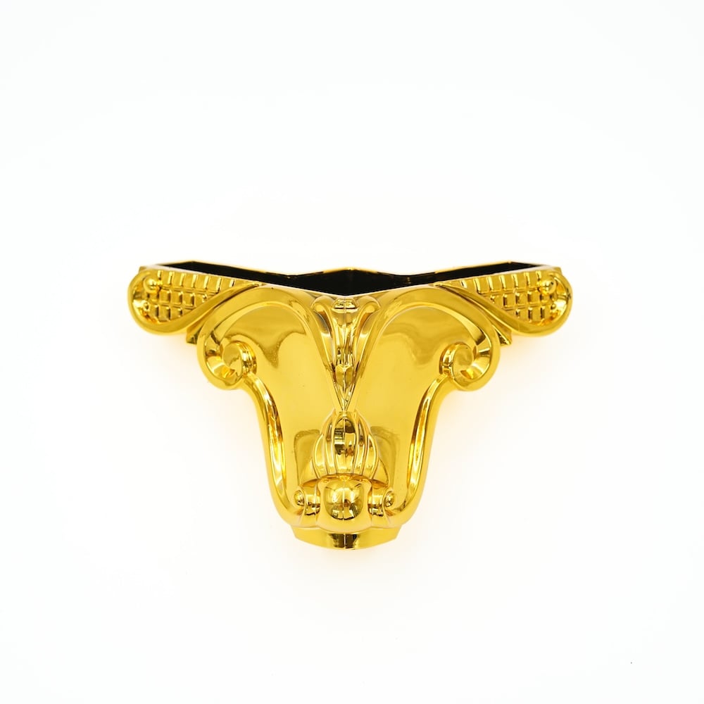 Wejoy 90 mm Goud ABS-plastiek L-vormige bankpote, Victoriaanse styl-meubelvervangingpote, stewig, maklik om te installeer, bankvoete-uitrusting, groothandel