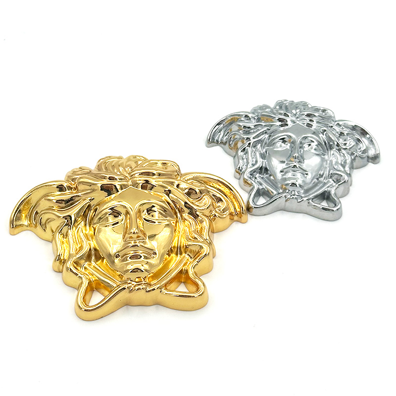 Wejoy - Maniglia decorativa moderna per porte, colore cromato, battenti a testa di Medusa per mobili, tiranti per cassetti, pomelli per armadi, ferramenta vintage, maniglie cromate a testa di Medusa