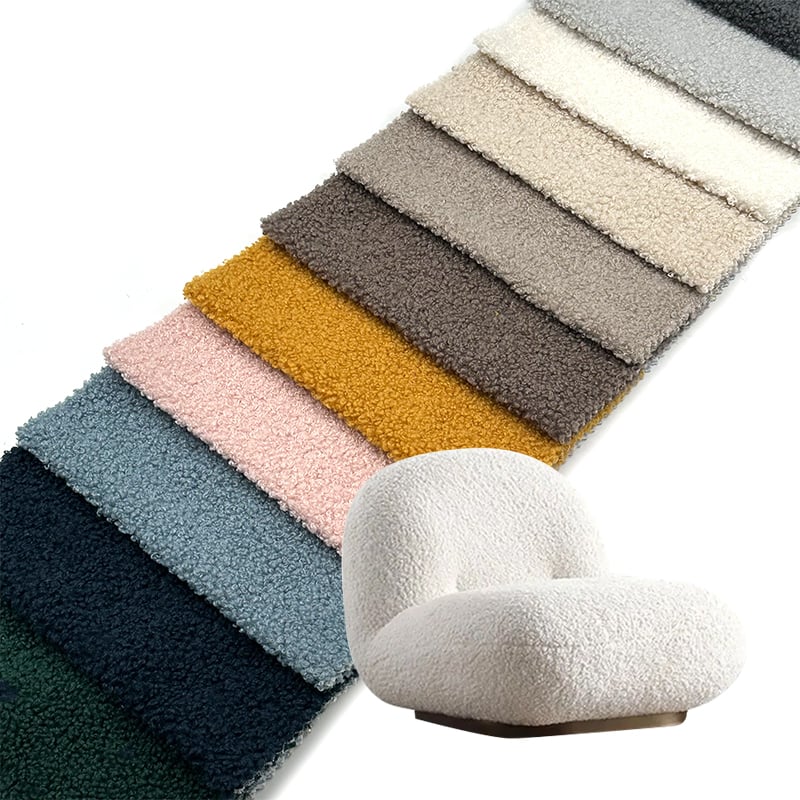 Wejoy 인스 스타일 모던 320gsm 봉클 원단 테디 벨벳 원단, 소파 쿠션용