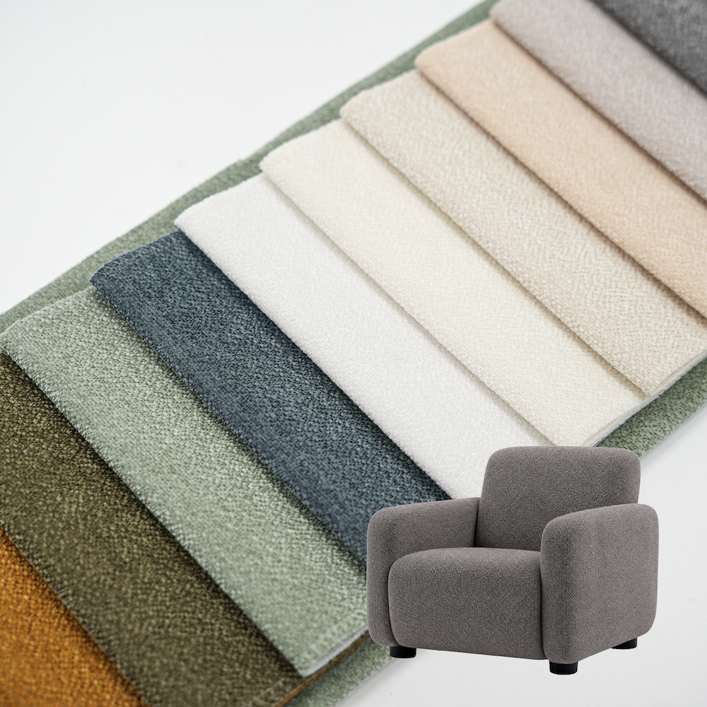 Tejido para tapicería Wejoy de 240 g/m², 100 % poliéster, tipo chenilla, liso teñido, para sofás, con respaldo de terciopelo blanco, ancho de 142 cm | Proveedor mayorista de textiles para muebles, OEM