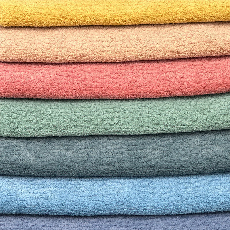 Wejoy Maillard Color Scheme Solid 370gsm Polyester Loop Boucle Yarn Chenille Sofa Fabrics