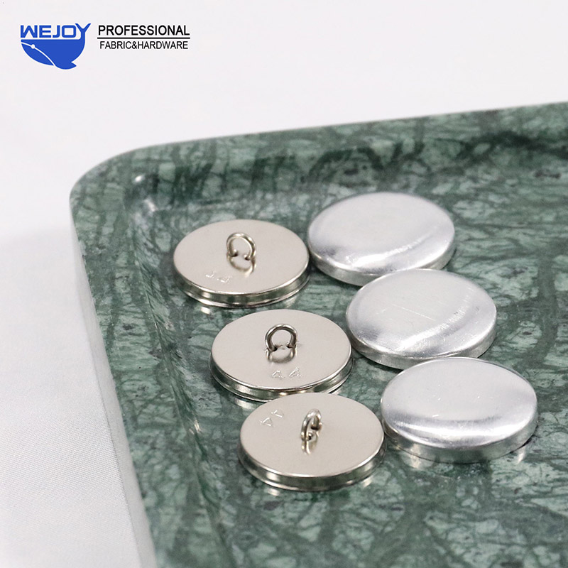 Wejoy  Furniture Hardware Round Silver Shank Reusable Button Cover Metal Buttons to Cover for Sofas