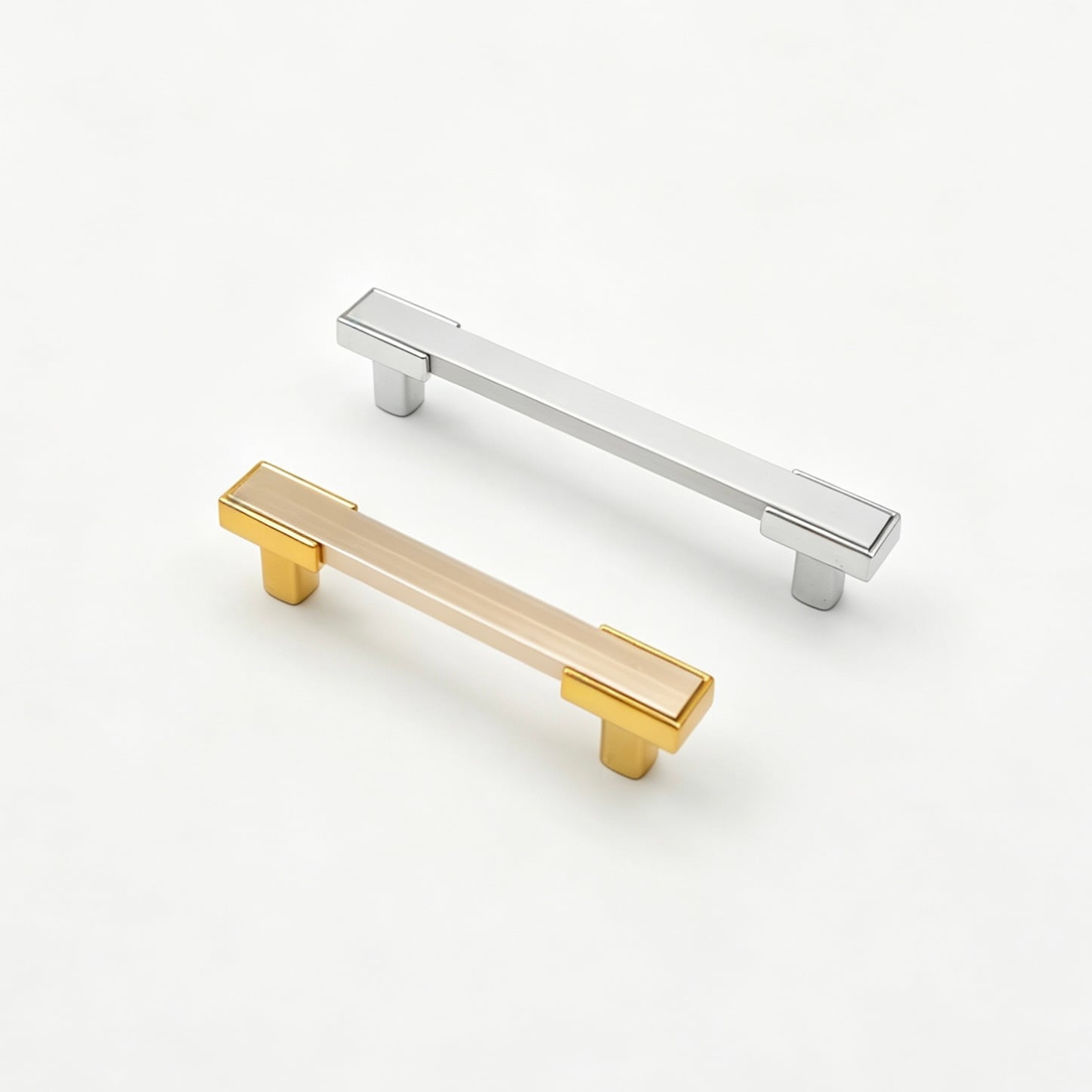 Wejoy skabsdørshåndtag og skuffehåndtag, minimalistisk beslag i zinklegering i børstet nikkel, guld, messing, sølv og krom til køkken- og garderobeskabe, mat finish