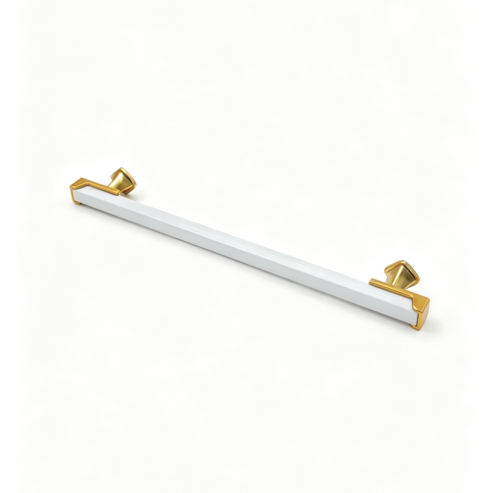 Wejoy Grossisthåndtag og knapper i hvidt guld, 24 cm lange skabsgreb, skuffegreb og møbelbeslag