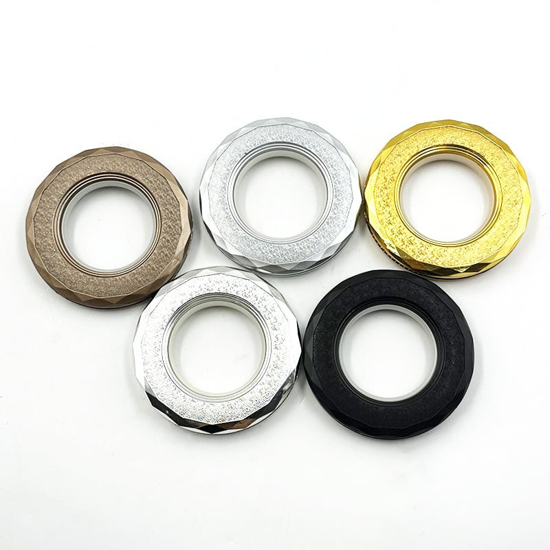 Wejoy 新商品 カーテン布用アイレット（金属環）・ダイヤモンドカット仕様・明るいカラフルデザイン・静音・滑らかなカーテン布用バックルリング