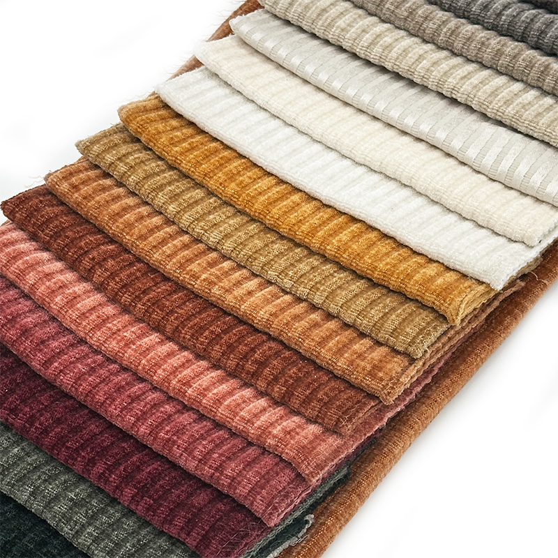 Wejoy 450gsm Single Side Fine Stripe Chenille Fabrics Upholstery Fabrics for Winter Series