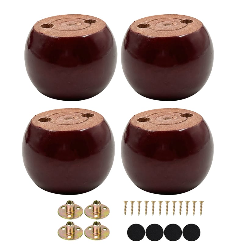 Wejoy Sofa Parts 5cm Height Solid Wood Supporting Legs Round Wooden Legs for Cabinet