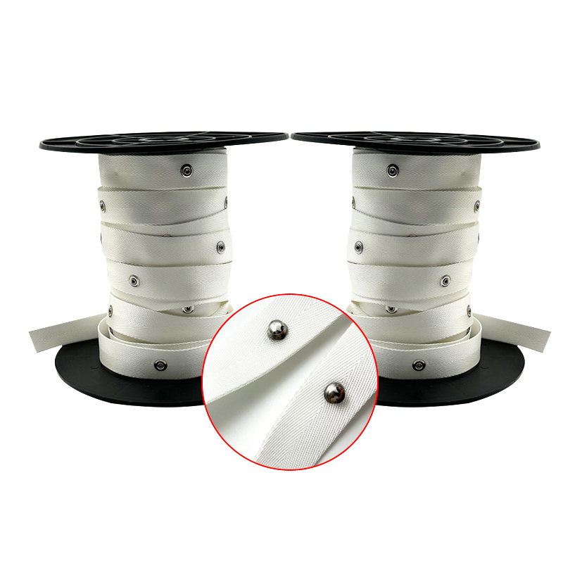 Wejoy Metaalwit golfgordynkopband van poliester vir S-vou-gordyne, gordynrails, gordynbande, accessoires vir gordynglipband vir rimpelvou-golfgordynhardeware