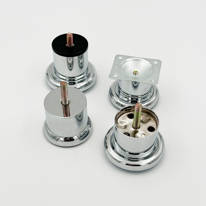 Wejoy Customized Chrome Silver Circular square Metal Table Legs for Table Furniture