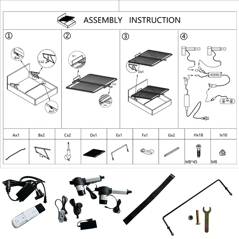 Wejoy Electric Sofa Bed Mechanism Foldable Bed Hardware Furniture Hardware Accessories Lift up Storage Bed System for Tatami Box Frame
