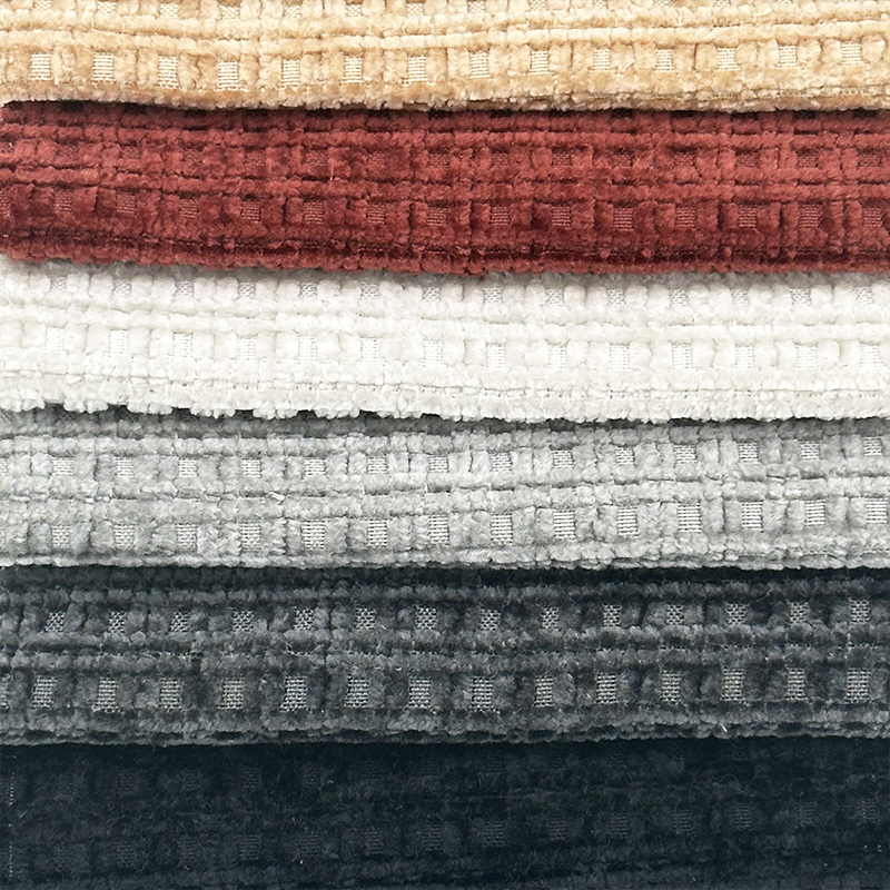 Wejoy Colorful 260gsm Single Side Checkered Ripstop Pattern Chenille for Furniture Sofa Cover
