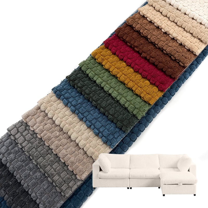 Wejoy nyhed 300 g puff velvet corduroy-stof, 100 % polyester, polsterstof til sofaer og møbler, struktureret ribbet stof