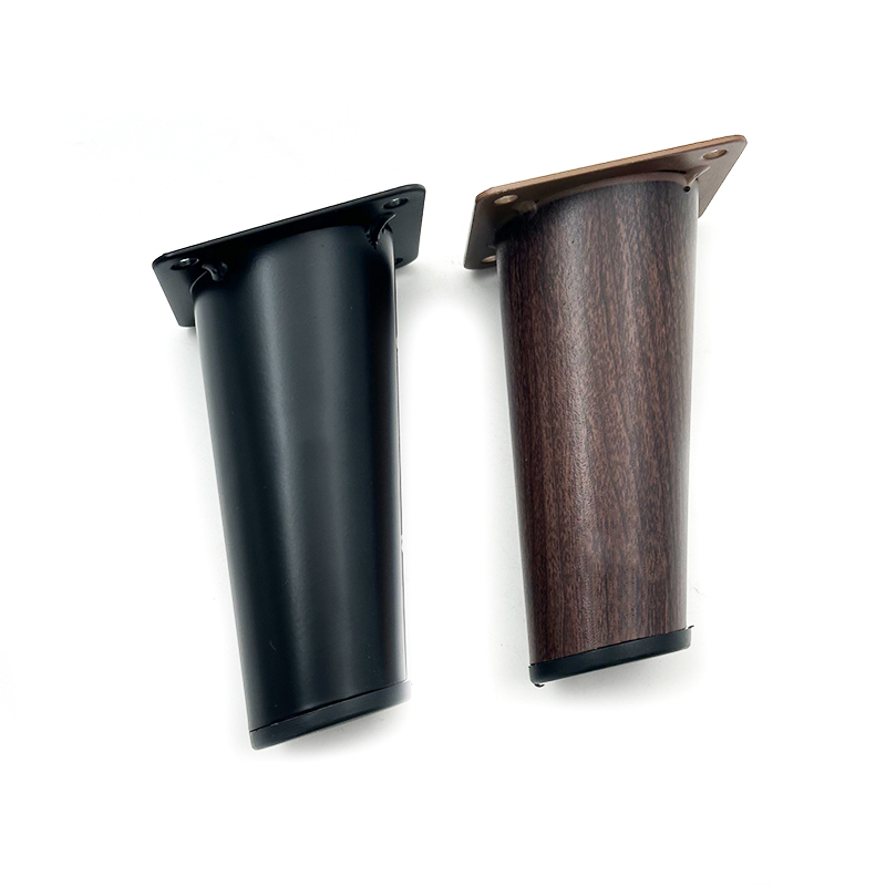 Wejoy Furniture 150mm Iron Cabinet Legs Sofa Metal Leg 6inch Taper Tube Wood Color Leg