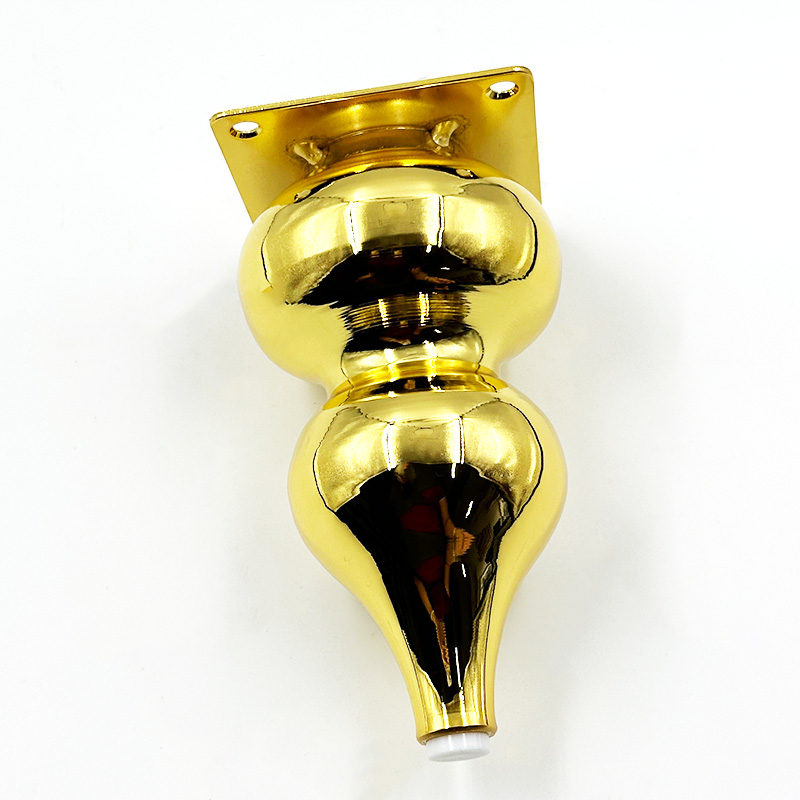 Wejoy Wholesale Light Luxury Hardware Accessories Steel Gourd Shaped Gold Metal Sofa Legs for Bedside Table