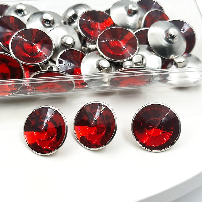 Pulsante decorativo in cristallo diamantato rosso sangue Wejoy, best seller per tappezzeria