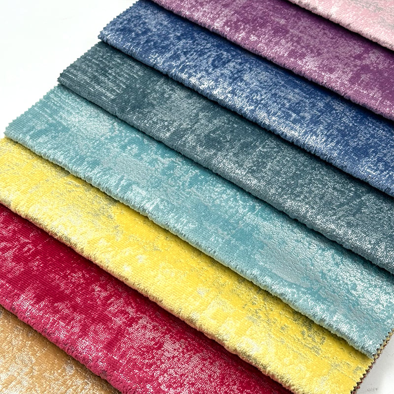 Wejoy 350GSM Polyester Foil Printed Holland Velvet Fabric for Home Textile Sofa Upholstery Curtain Decorative Heavy Duty Wholesale By Meter