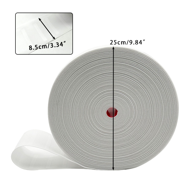 Wejoy Curtain Accessories 85mm Width Polyester White Woven Curtain Tape for Pencil Pleat Drapery Header Supplies Wholesale