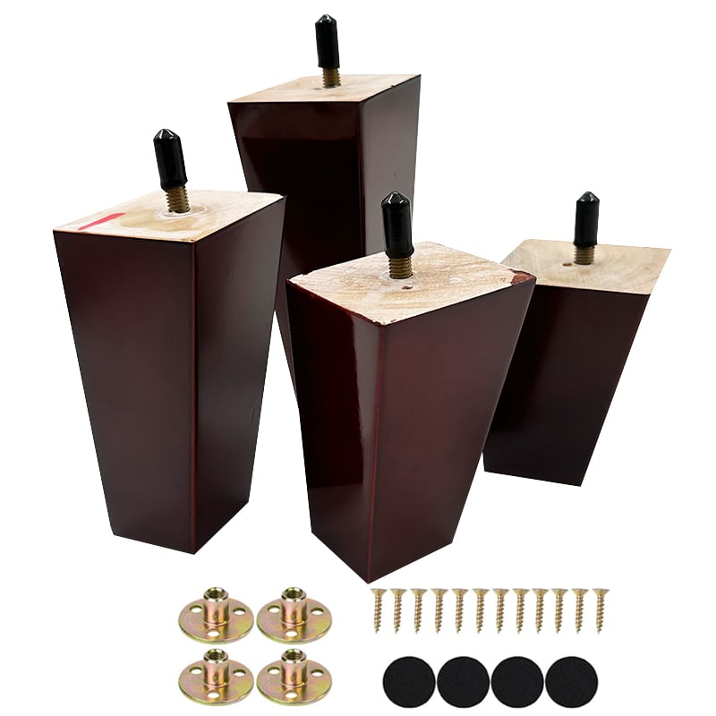 Gambe per divano Wejoy a forma quadrata in legno, alte 8 cm, 10 cm, 12 cm e 15 cm, adatte per sedie e tavoli