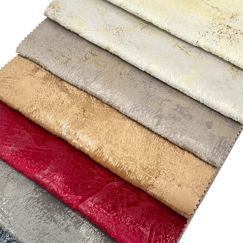 Wejoy Bronzed Velvet Fabric Home Textile Sofa Upholstery Curtain Drapery Cushion Cover Furniture Material Decorative Metallic Shine Soft Plush Heavy Duty By Meter