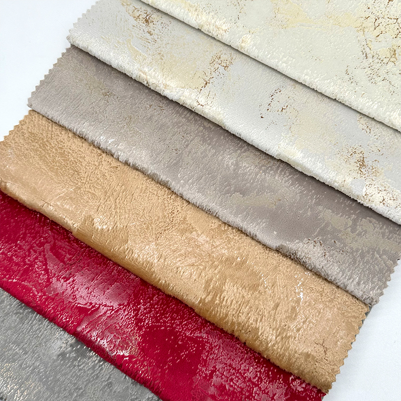 ウェイジョイ 320gsm 100％ポリエステル箔押し加工接着剤プレスベルベット生地・ upholstery用（ソファ、クッションカバー、家具材、装飾用）・金属光沢・柔らかくふわふわした高耐久素材・メートル売り