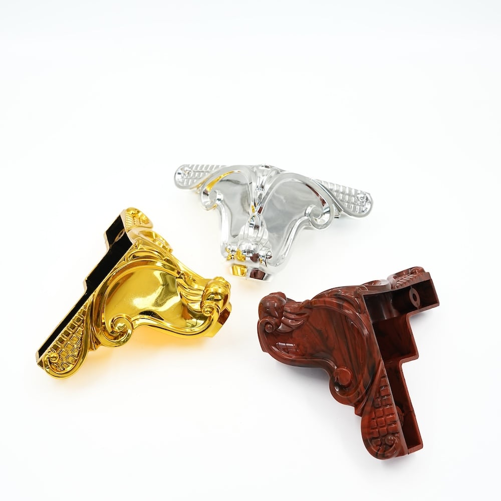 Wejoy 90 mm Goud ABS-plastiek L-vormige bankpote, Victoriaanse styl-meubelvervangingpote, stewig, maklik om te installeer, bankvoete-uitrusting, groothandel