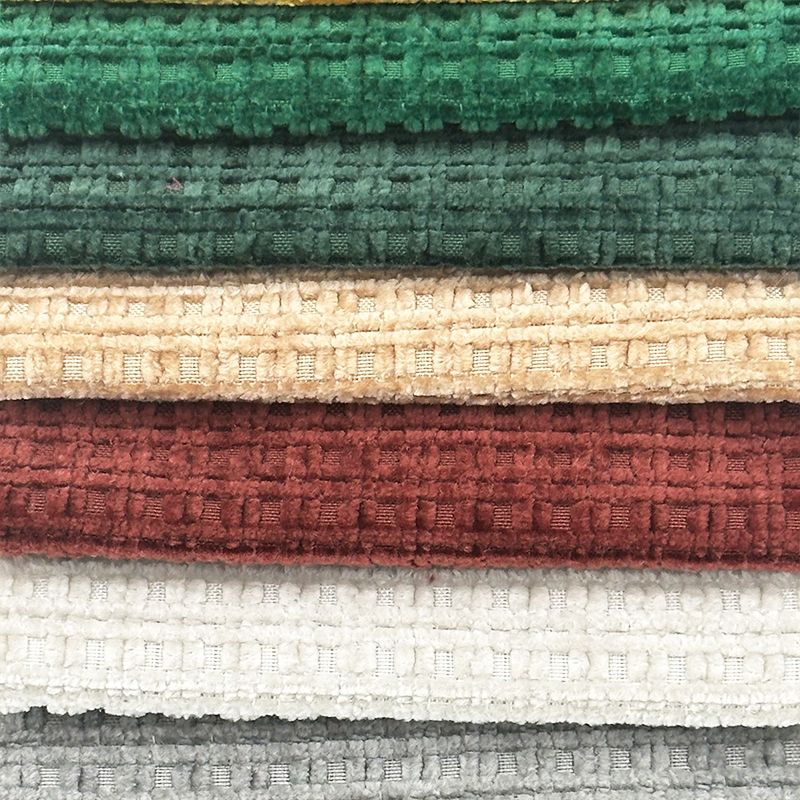 Wejoy Colorful 260gsm Single Side Checkered Ripstop Pattern Chenille for Furniture Sofa Cover