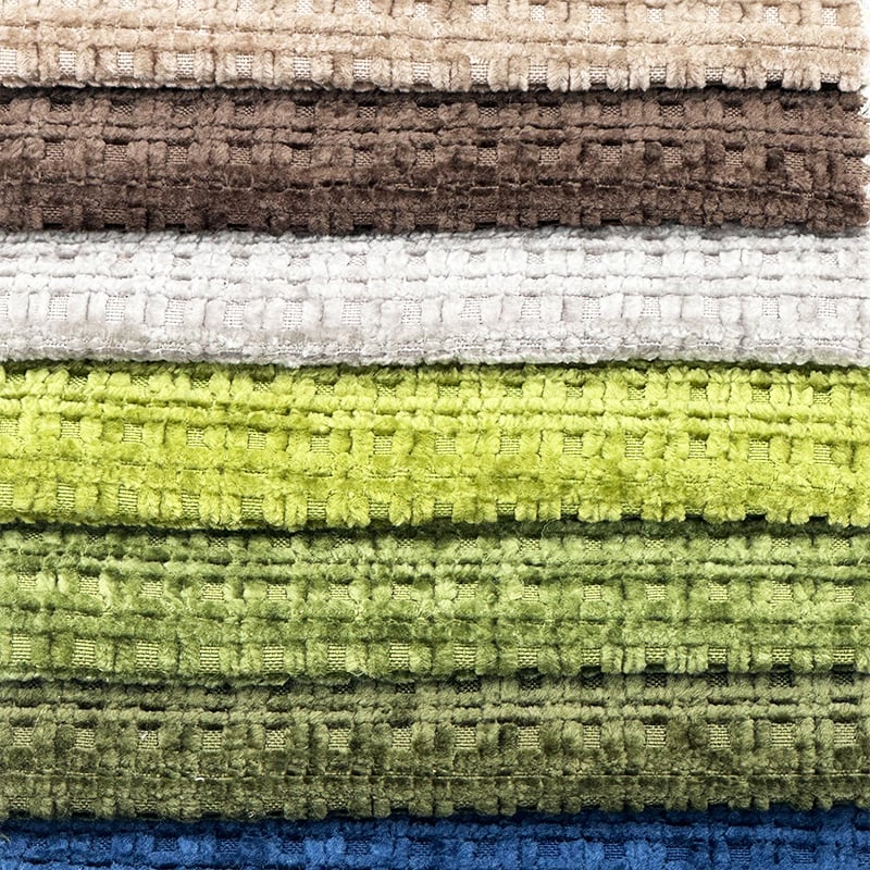 Wejoy Colorful 260gsm Single Side Checkered Ripstop Pattern Chenille for Furniture Sofa Cover