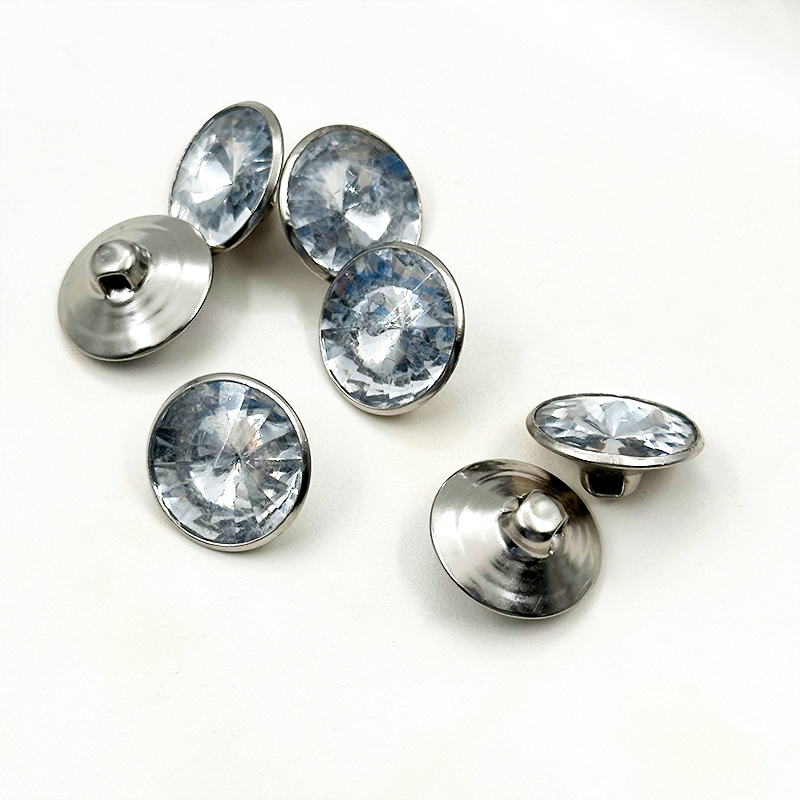 Accessori per divani Wejoy: pulsante in cristallo con bordo satellitare trasparente in lega di zinco da 20 mm