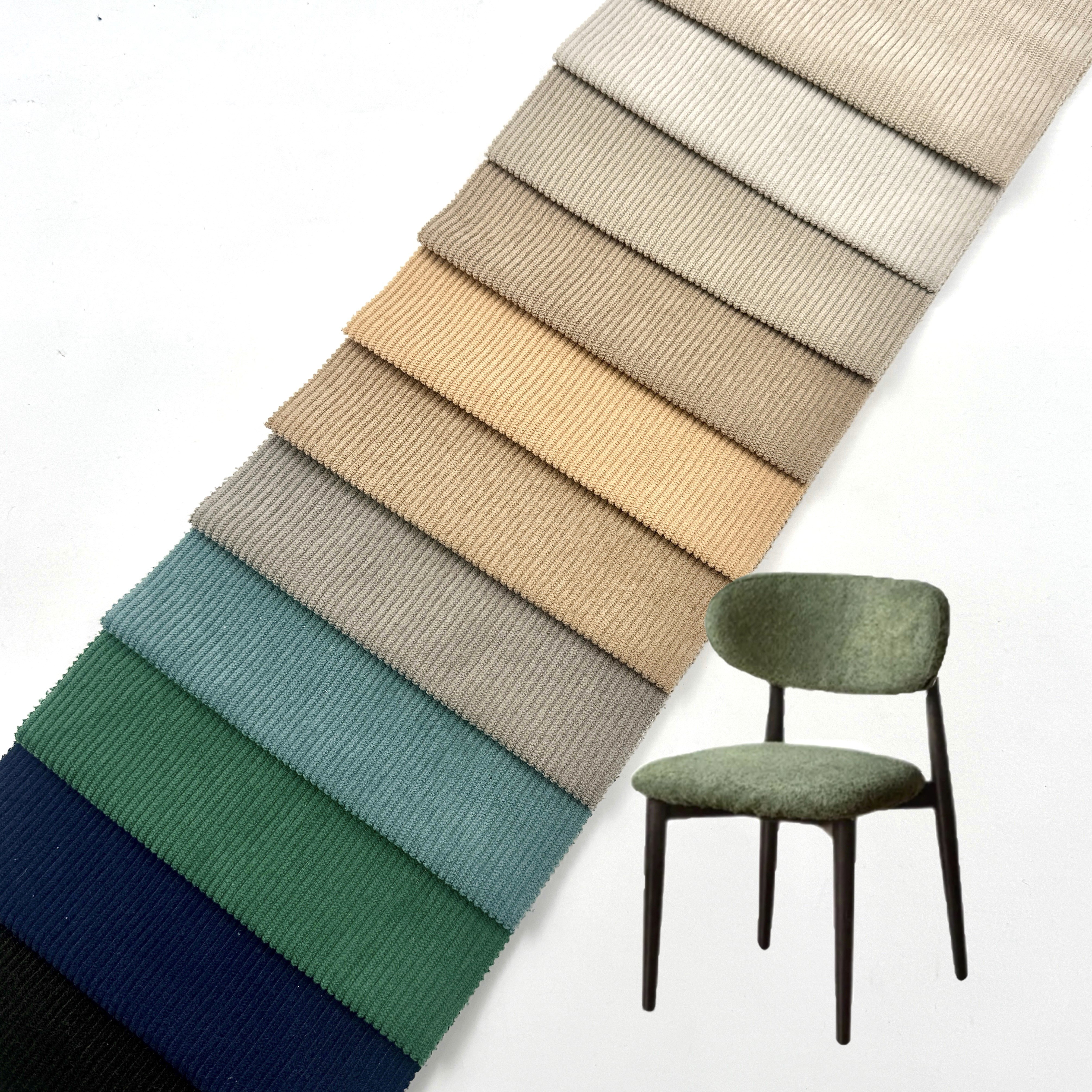 Wejoy nyt design, strikket corduroy-stof, kæde-type, 100 % polyester, enfarvet farvet velvet-polsterstof til sofaer, corduroy-stof
