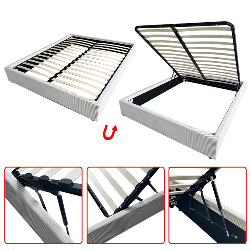 Wejoy High Quality Comfortable Elegant Modern Plastic Fabric Queen Size Bed Frame Home Furniture