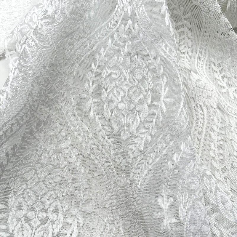Wejoy Quality White 280cm Embroidery Knitted Sheer Curtain Fabric