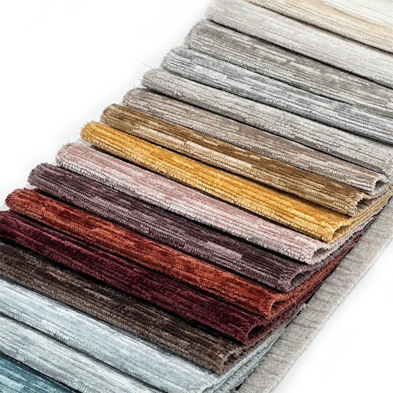 Wejoy Slidstærkt Polyester Finstribet Crisperding Chenille Stof til Beklædning