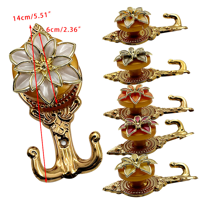 Wejoy Metal Plastic Material Plating Dahlia Curtain Hooks for Window Curtain Coat