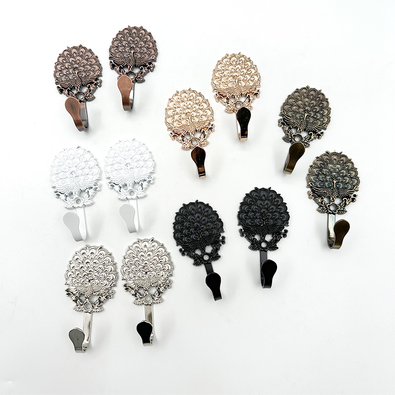 Wejoy Peacock Wall Hook Zinc Alloy Suspension Type Hook for Curtain Coat Hat Towel Decorative Plating Finish