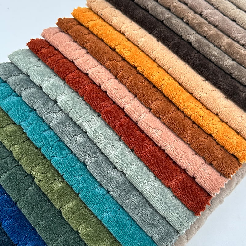 Wejoy Brun Serie Trikkede Jacquardstoffer Chenille Sofastoffer til Vinter Møbelbeklædning